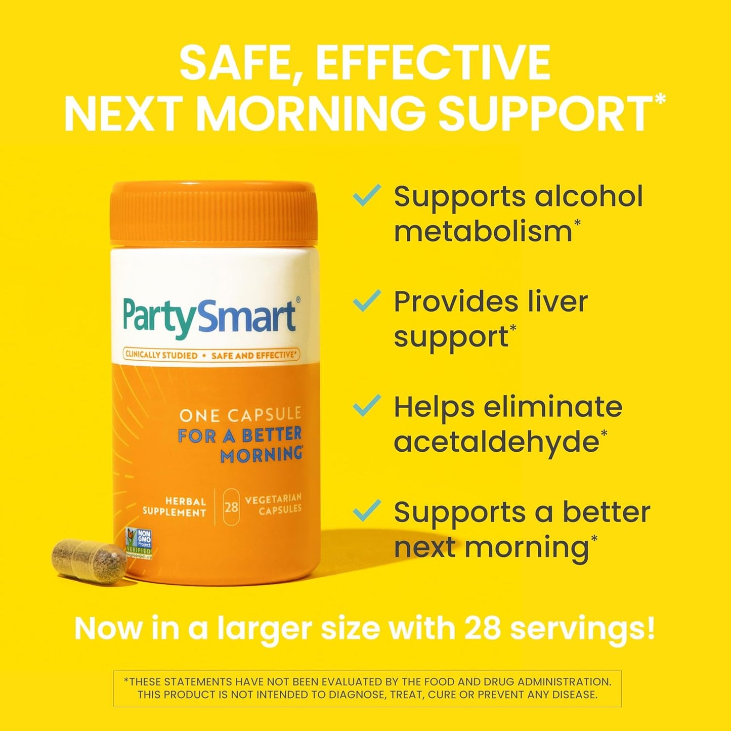 Himalaya PartySmart: Plant-Based Liver Support for Better Mornings After Drinking - 28 Capsules