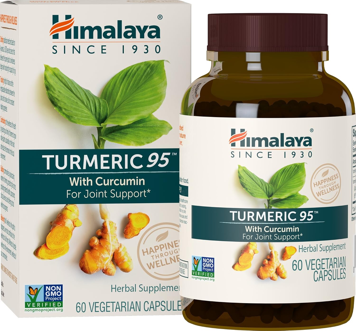 Himalaya Turmeric 95 Supplement - Curcumin for Joint & Muscle Support - 600mg Capsules - Non-GMO, Vegan, Gluten Free - 60 Day Supply