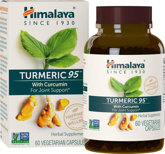 Himalaya Turmeric 95 Supplement - Curcumin for Joint & Muscle Support - 600mg Capsules - Non-GMO, Vegan, Gluten Free - 60 Day Supply
