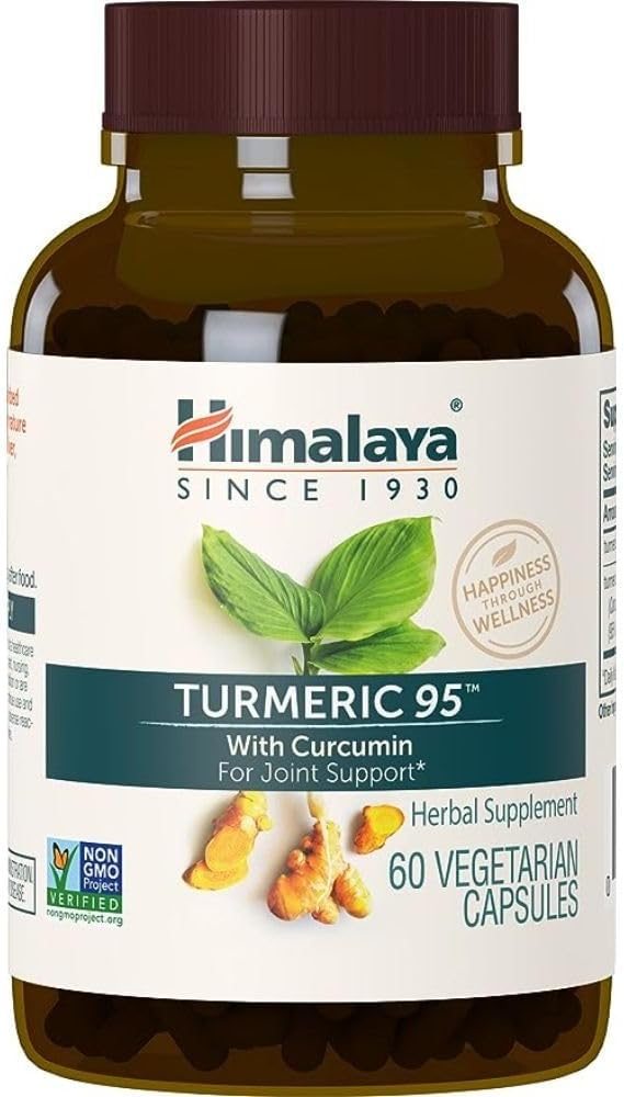 Himalaya Turmeric 95 Supplement - Curcumin for Joint & Muscle Support - 600mg Capsules - Non-GMO, Vegan, Gluten Free - 60 Day Supply