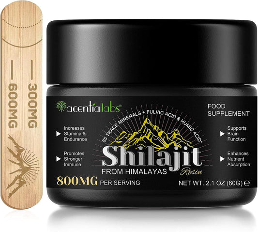 Himalayan Organic Shilajit Resin with 85+ Trace Minerals & Fulvic Acid - Energy and Immune Support for Men and Women - 2.1 OZ (4 Months)
