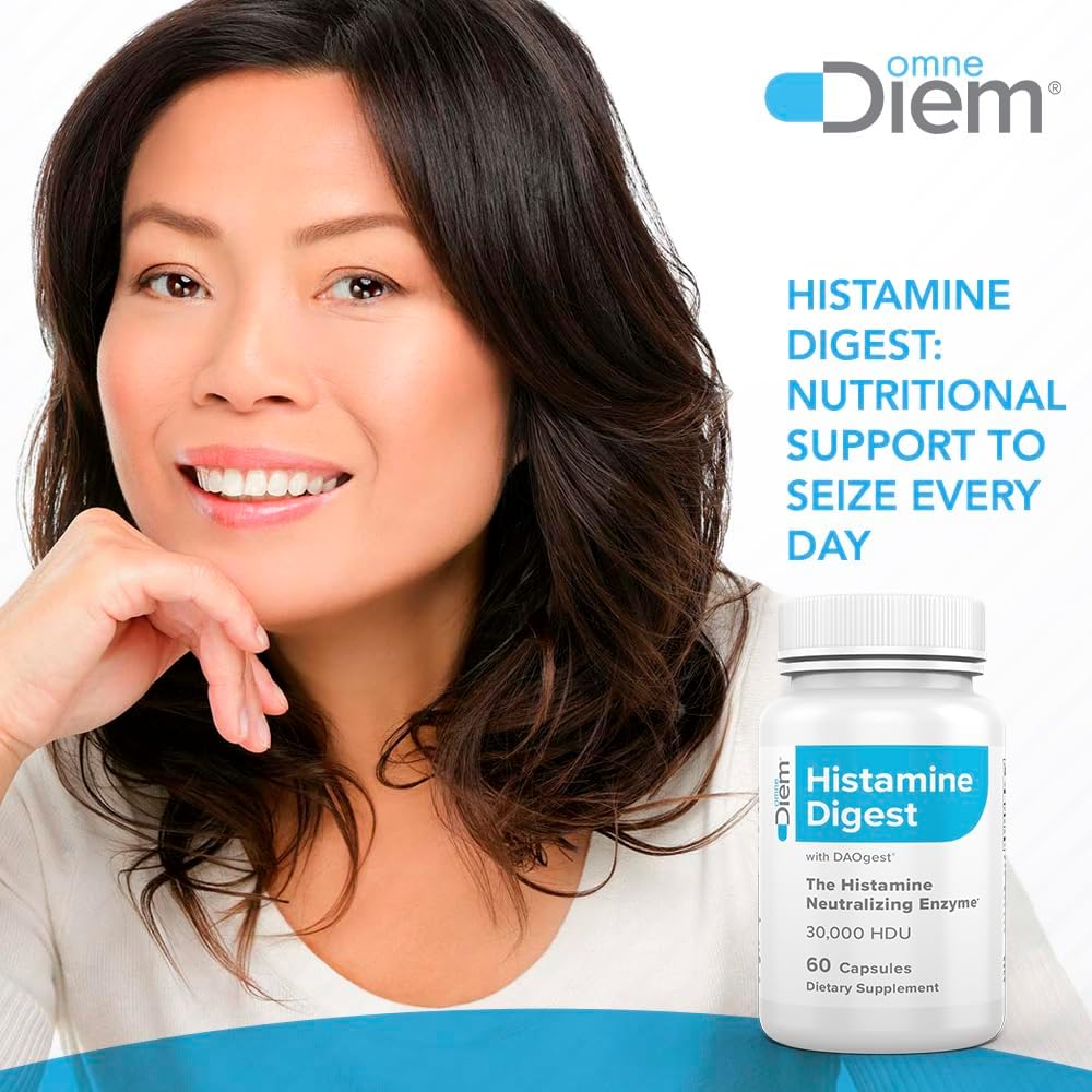 Histamine Neutralizing Enzyme Capsules - 20,000 HDU - 60 Caps - Relieve Histamine Intolerance - Defend Against Allergy Reactions - Red Wine Headache Relief