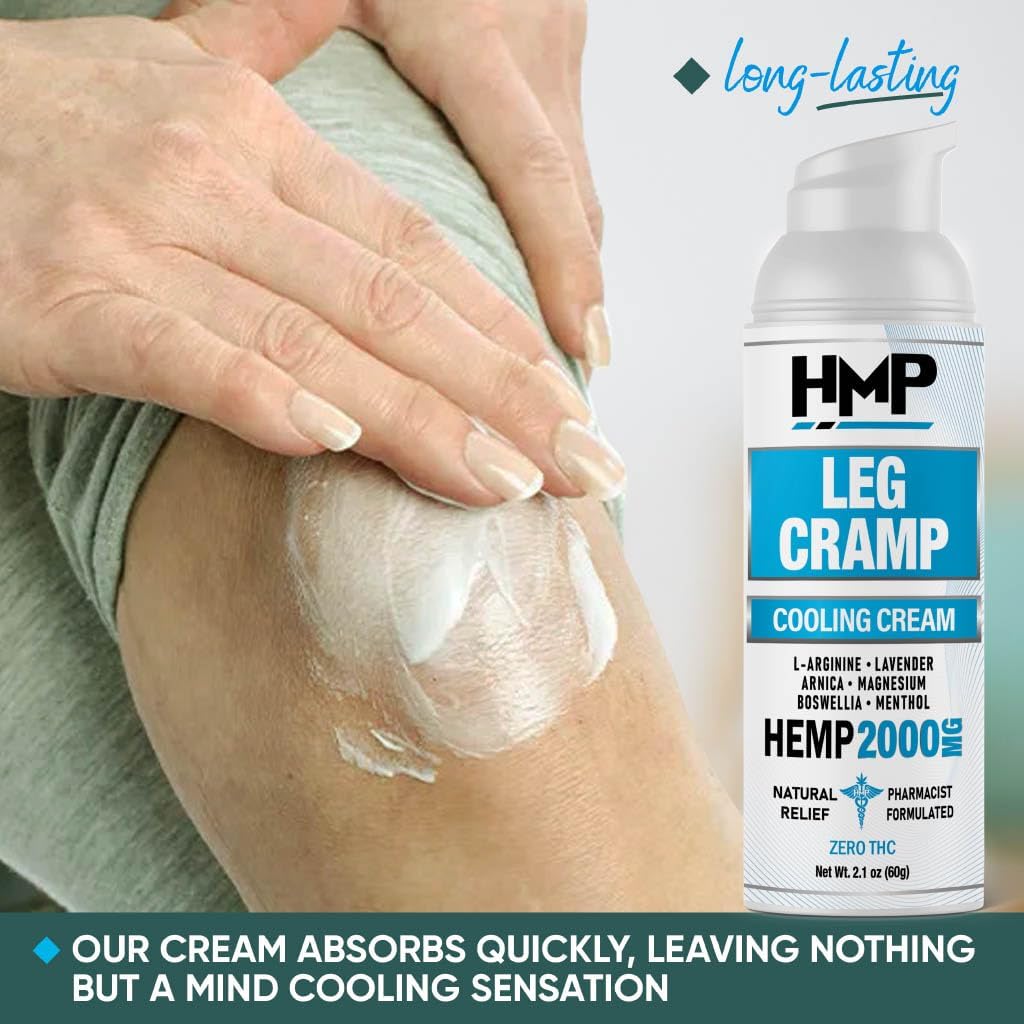 HMP BRANDSmetabolism boosterCream with Magnesium for Leg Cramp Relief - Maximum Strength Formula Made in USA - 2.1oz