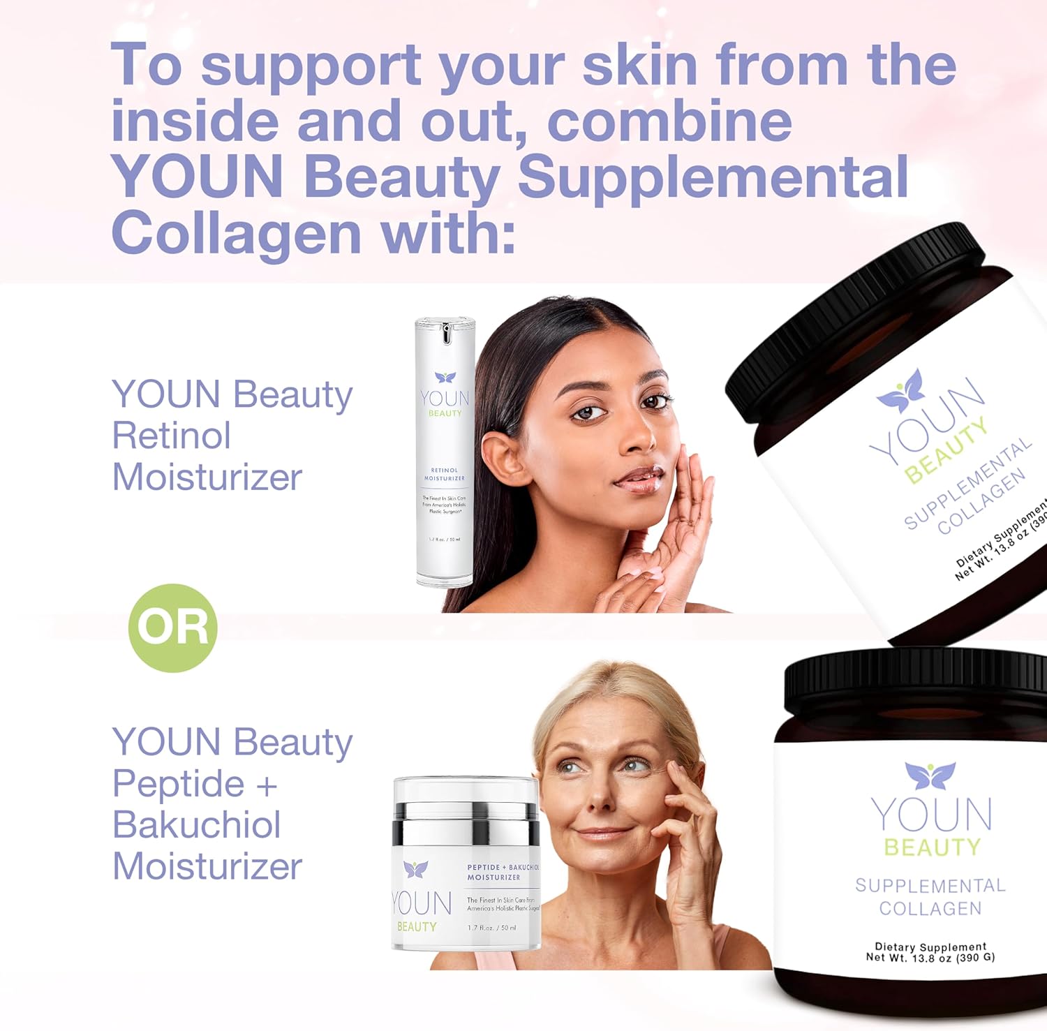 Holistic Plastic Surgeon Dr. Anthony Youn YOUN Beauty Collagen Powder Supplement - 30 Servings, Unflavored, Fortigel, Fortibone & Verisol Peptides for Skin Health