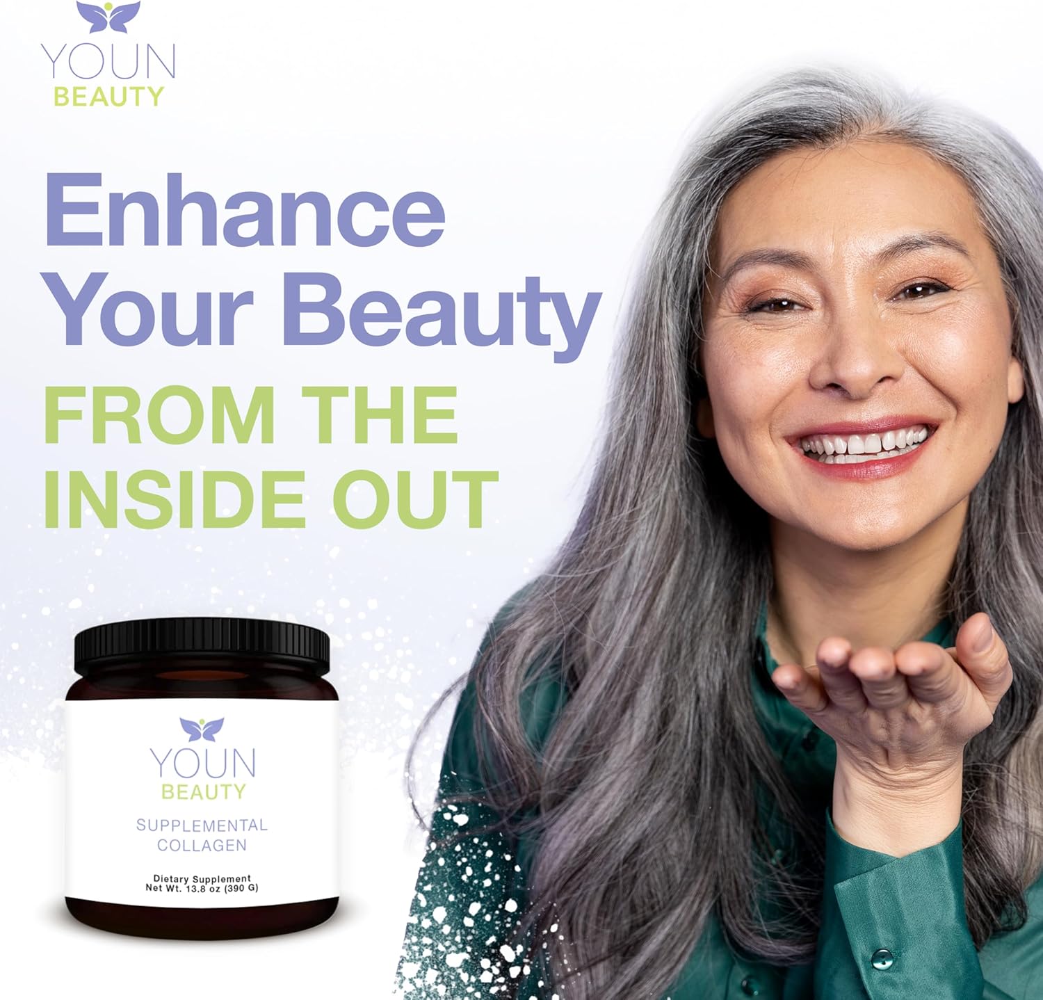 Holistic Plastic Surgeon Dr. Anthony Youn YOUN Beauty Collagen Powder Supplement - 30 Servings, Unflavored, Fortigel, Fortibone & Verisol Peptides for Skin Health
