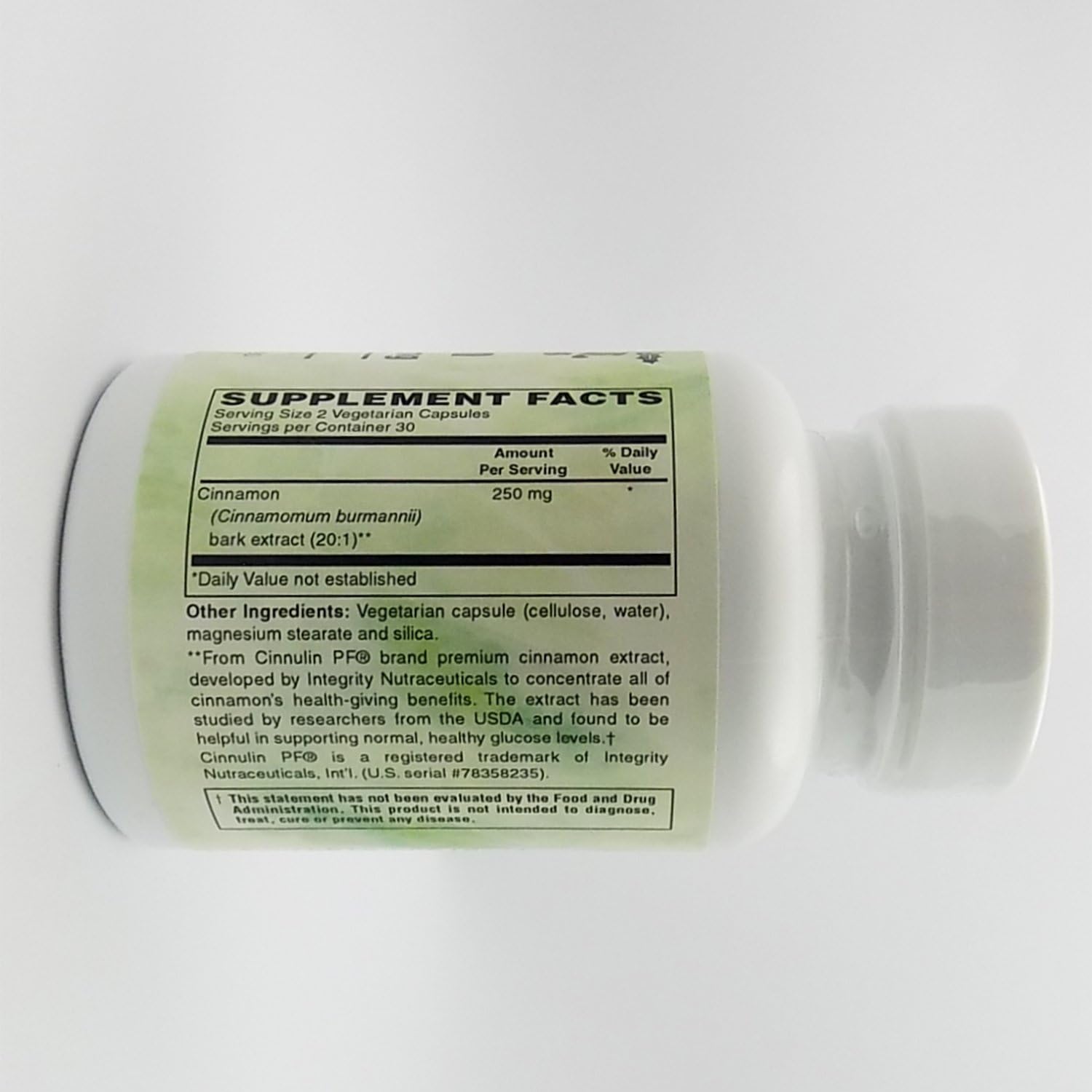 Holly Hill Health Foods Cinnulin PF 250 MG Cinnamon Vegetarian Capsules - 60 Count