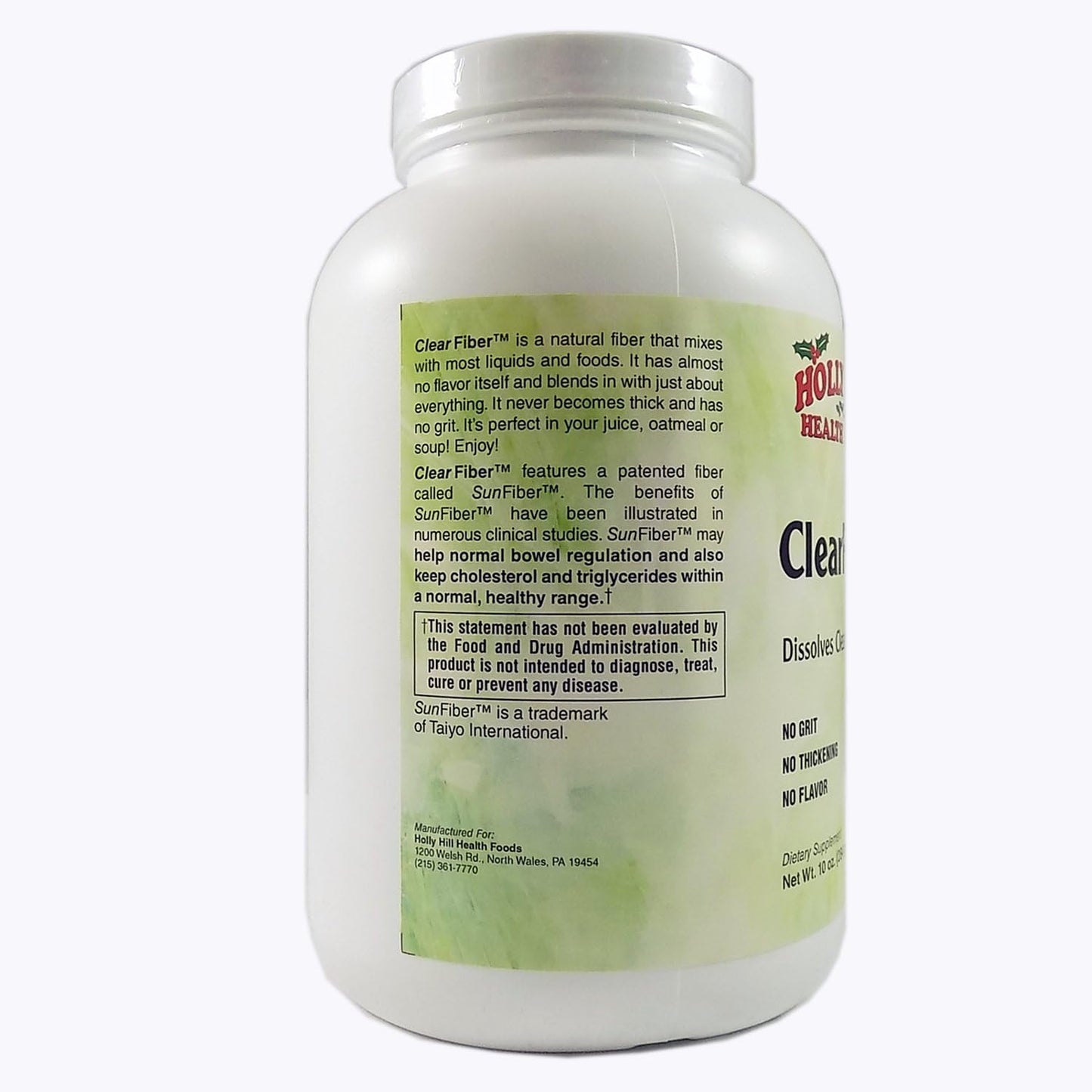 Holly Hill Health Foods Clear Fiber Powder - 10 Ounce Dietary Supplement