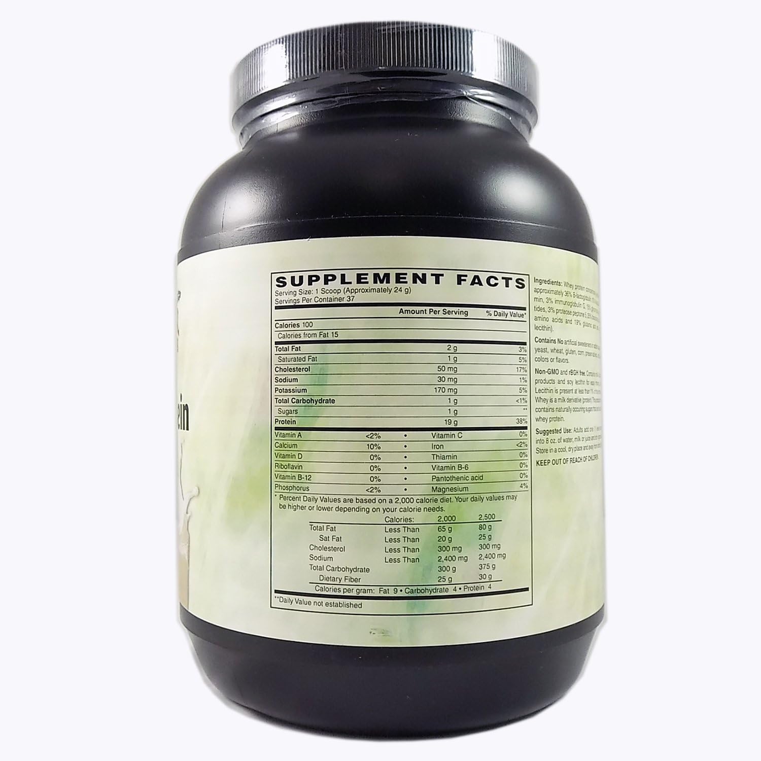 Holly Hill Health Foods Whey Protein Powder - Unsweetened & Unflavored - 37 Servings - 32oz