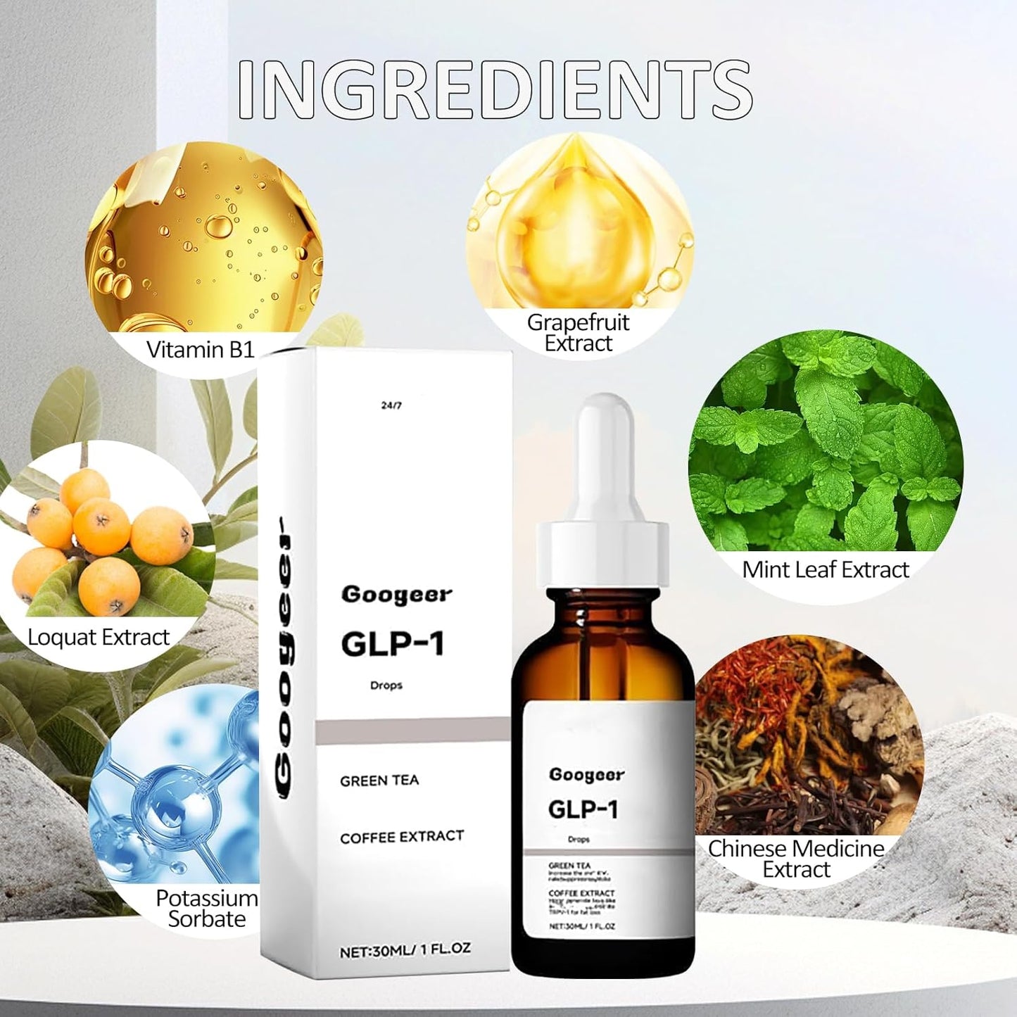 Hom GLP-1 Liquid Men for Women Supplement Drops by DouBX - Boost Energy and Metabolism