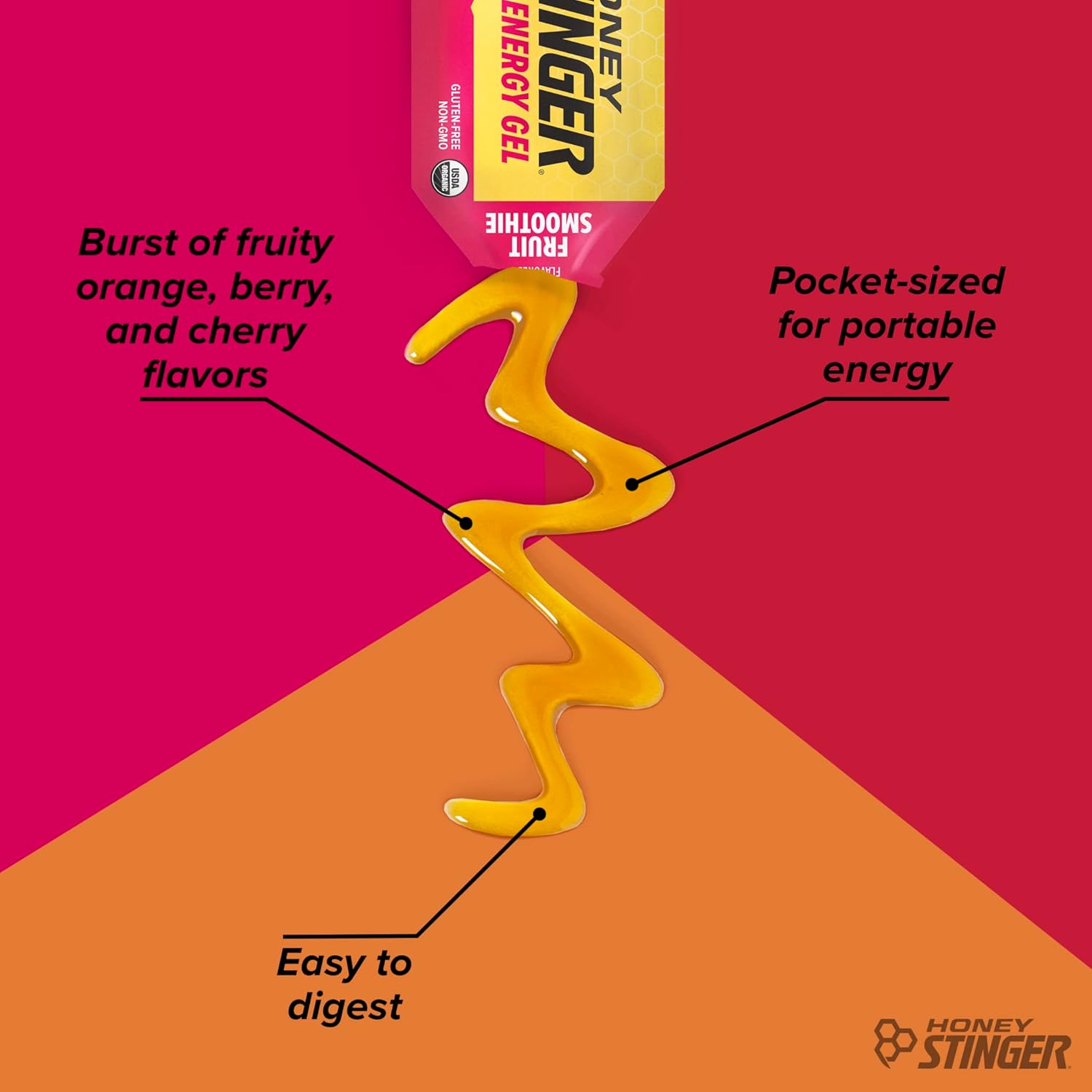 Honey Stinger Energy Gel Variety Pack - Gold and Organic Fruit Smoothie Flavors - Gluten & Caffeine Free - Ideal Sports Nutrition for Home & Gym - Pre & Mid Workout Fuel