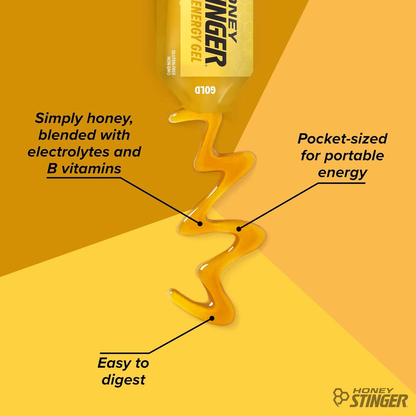 Honey Stinger Energy Gel Variety Pack - Gold and Organic Fruit Smoothie Flavors - Gluten & Caffeine Free - Ideal Sports Nutrition for Home & Gym - Pre & Mid Workout Fuel