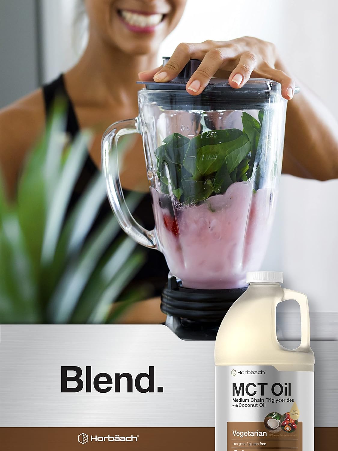 Horbäach MCT Oil 64 oz - 100% Pure Unflavored Formula for Keto Diet - Value Size for Coffee, Tea, Juice - Vegetarian and Non-GMO