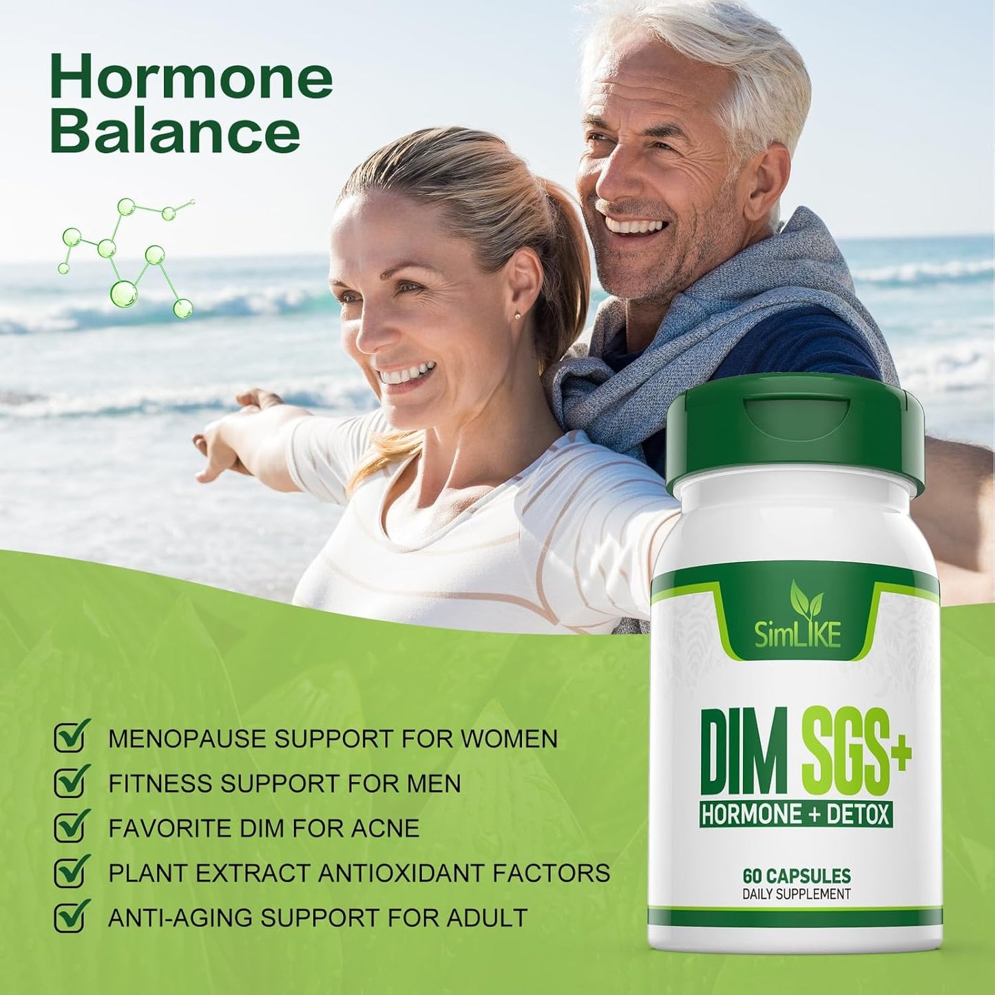 Hormone Balance and Detox Support Supplements for Menopause and Acne - Pack of 2