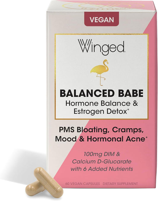 Hormone Balance & Estrogen Detox Supplement for Women | PMS Relief & Hormonal Acne Treatment | 100mg DIM & Calcium D-Glucarate | 60ct Bottle