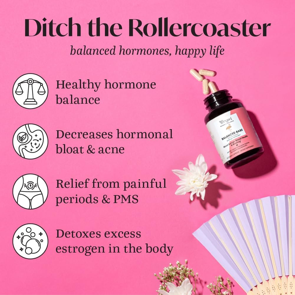 Hormone Balance & Estrogen Detox Supplement for Women | PMS Relief & Hormonal Acne Treatment | 100mg DIM & Calcium D-Glucarate | 60ct Bottle