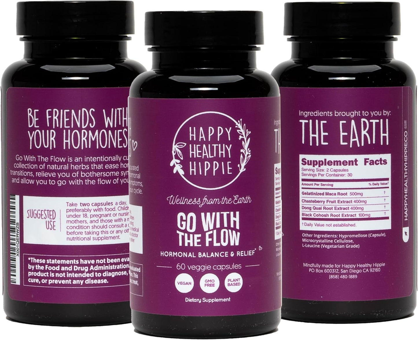 Hormone Balance & PMS Support Supplement for Women - Menopause Relief with Chasteberry, Black Cohosh, Dong Quai | Vegan, Non-GMO - 60 Ct