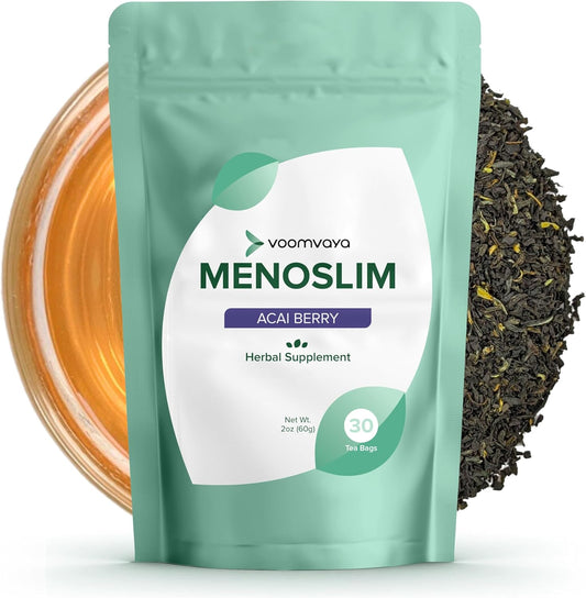 Hormone Balance Tea for Women - Menopause Relief Tea for Bloating, Hot Flashes, Night Sweats - Acai Berry Flavor - 30 Teabags