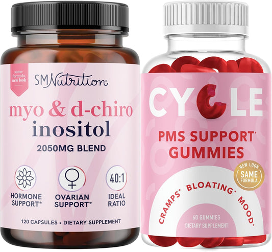 Hormone Balancing Bundle: PMS Support Gummies & Inositol Supplement for Women (60 Servings)