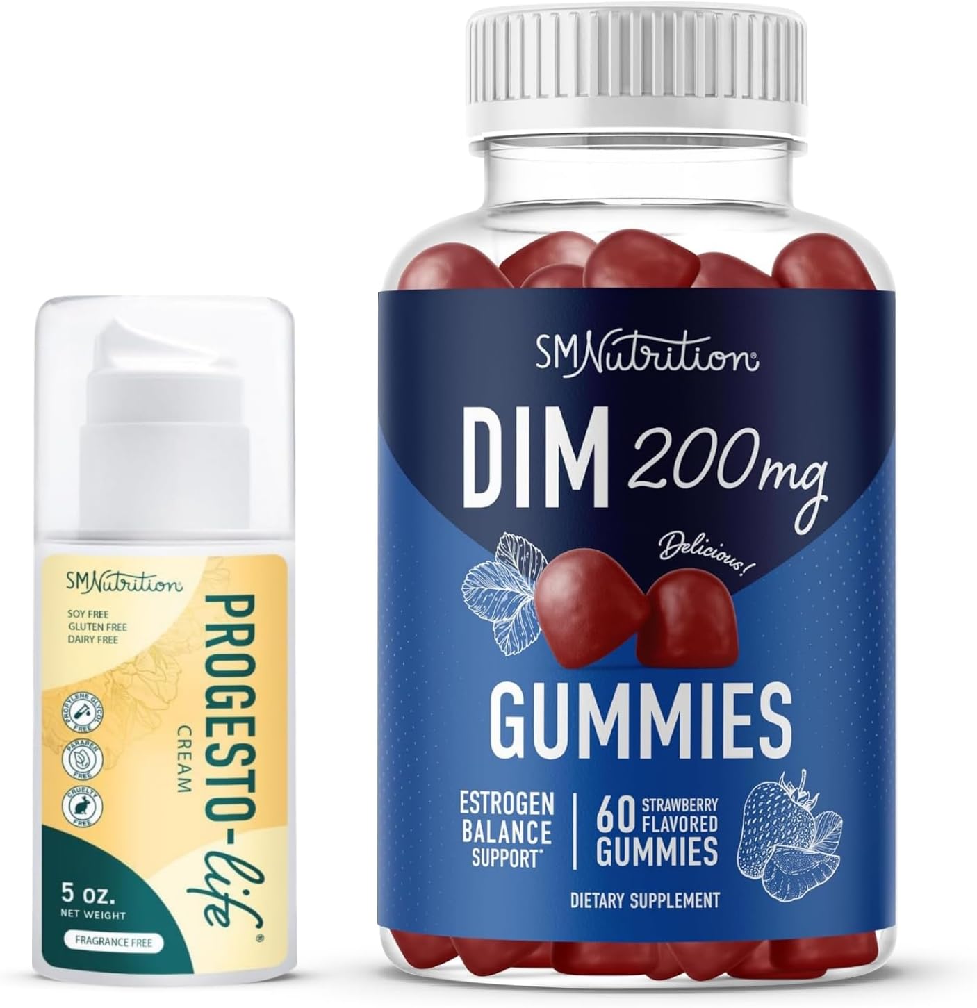 Hormone Balancing Gummies with DIM 200mg and Progesterone Cream - Complete Hormone Balance for Women