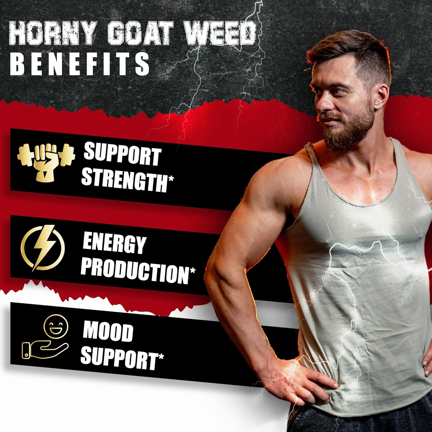 Horny Goat Weed Capsules with Tribulus, Ginseng, Ashwagandha, Maca, Tongkat Ali, Nettle, Black Pepper - 60 Count by BMVINVOL