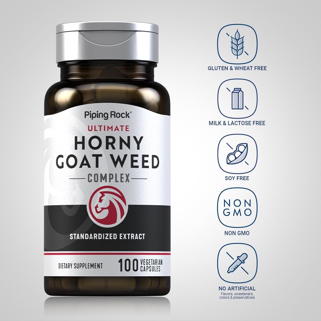 Horny Goat Weed Complex for Men | Ultimate Extract Supplement | 100 Capsules | Vegetarian, Non-GMO, Gluten Free