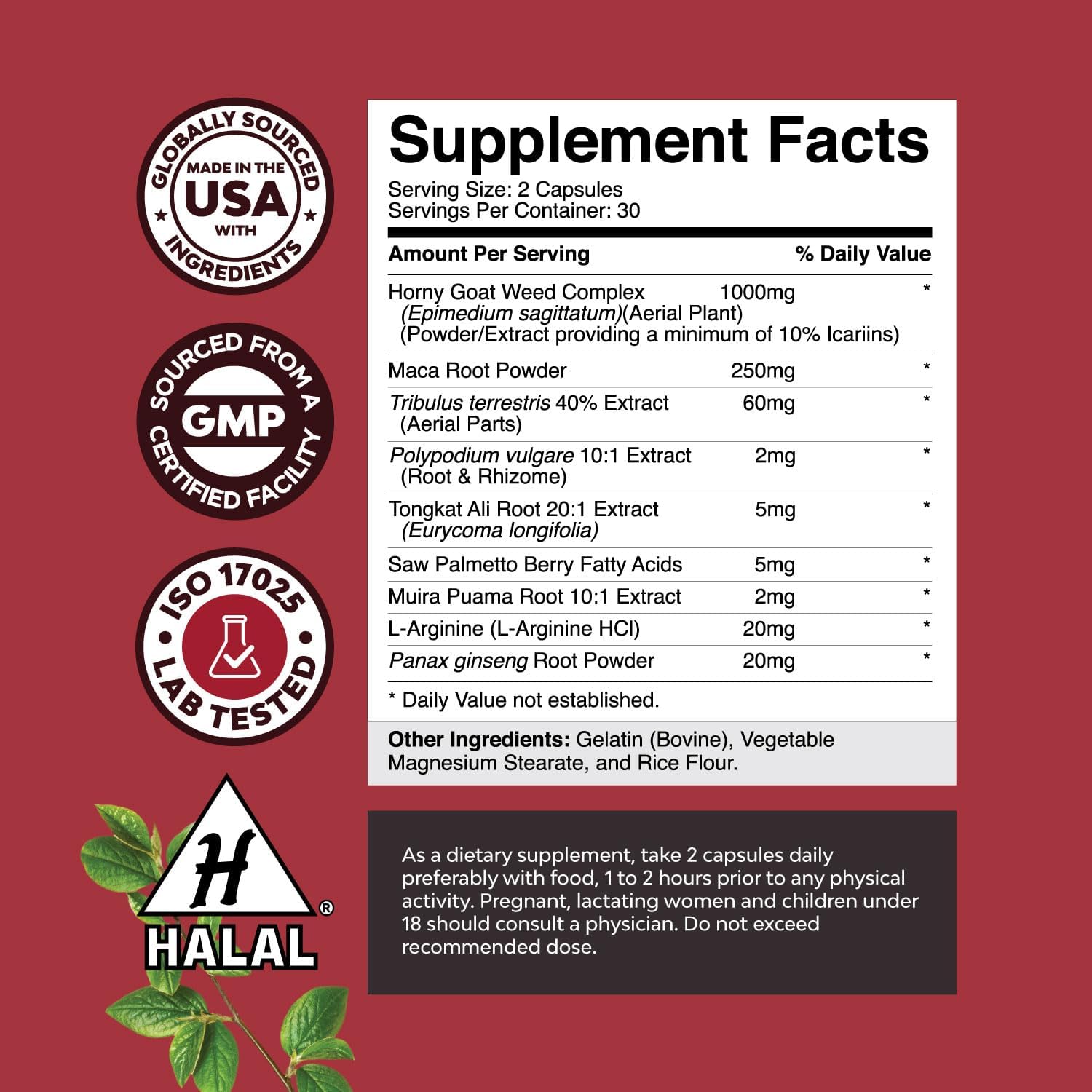 Horny Goat Weed Extract and Black Maca Root Capsules Bundle - Energy and Stamina Boost for Men and Women