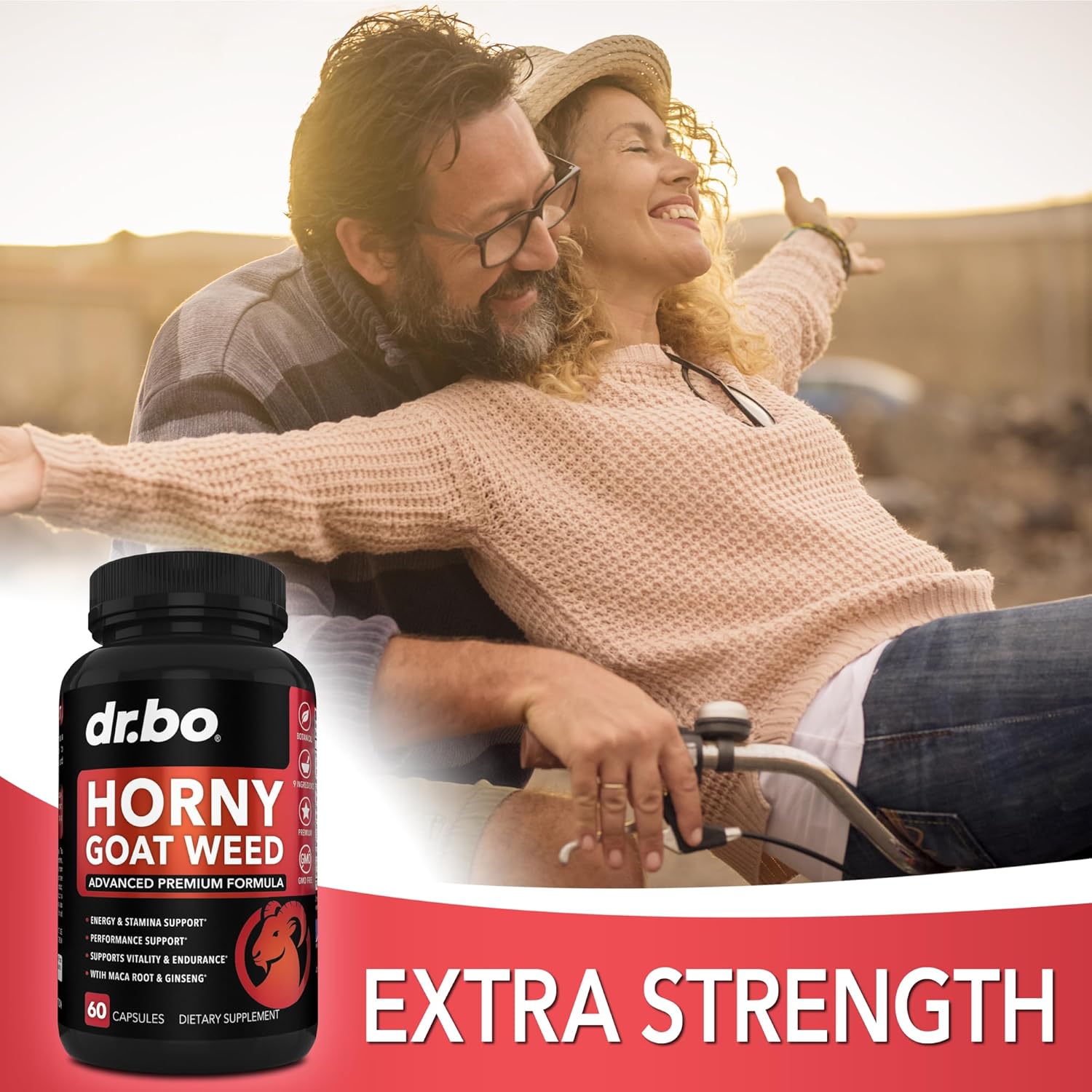 Horny Goat Weed Max Male Enhancement Pills for Men & Women - 1590mg Maca Root, Tribulus, L Arginine, Ginseng - Boost Stamina & Performance - 60 Capsules