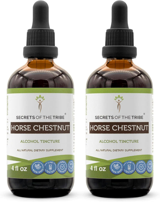 Horse Chestnut Alcohol Liquid Extract 2x4 FL OZ - Aesculus hippocastanum Nut Tincture Supplement by Secrets of the Tribe