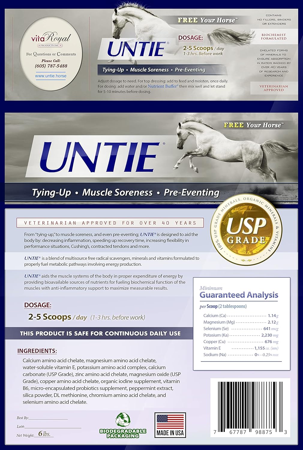 Horse Inflammatory, Muscle, and Joint Support Supplement - 100% Absorbable (6 lbs.)