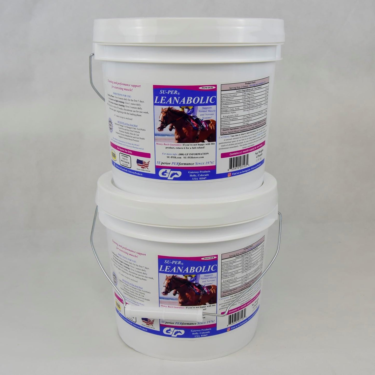 Horse Muscle Supplement for Training and Performance Support - Leanabolic Formula with Vitamins and Minerals - 4 Pound, (2 Pack)