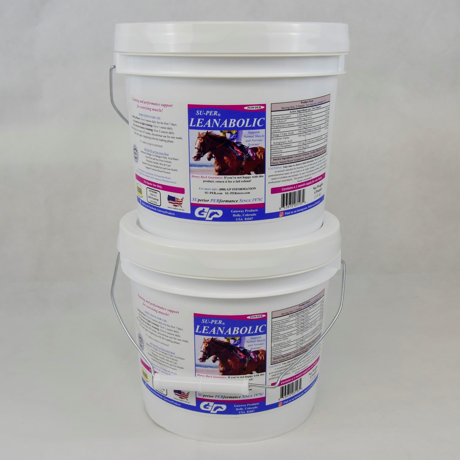 Horse Muscle Supplement for Training and Performance Support - Leanabolic Formula with Vitamins and Minerals - 4 Pound, (2 Pack)