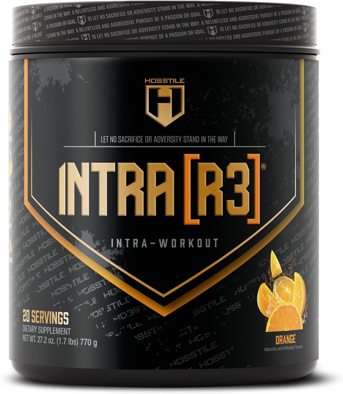 HOSSTILE Intra[R3] Intra Workout Powder - Orange Flavor, Enhance Energy & Endurance, Improve Muscle Recovery, Build Lean Muscle - 20 Servings
