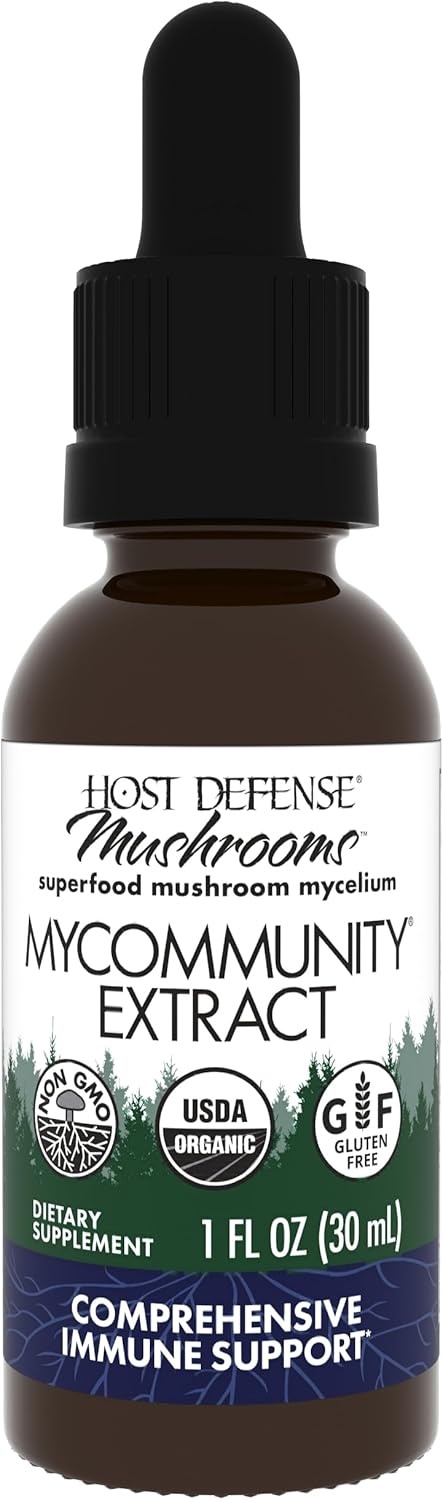 Host Defense MyCommunity Extract - Immune Support Mushroom Supplement with 17 Species Blend including Lion's Mane, Reishi, Chaga, Cordyceps, Turkey Tail - 1 fl oz