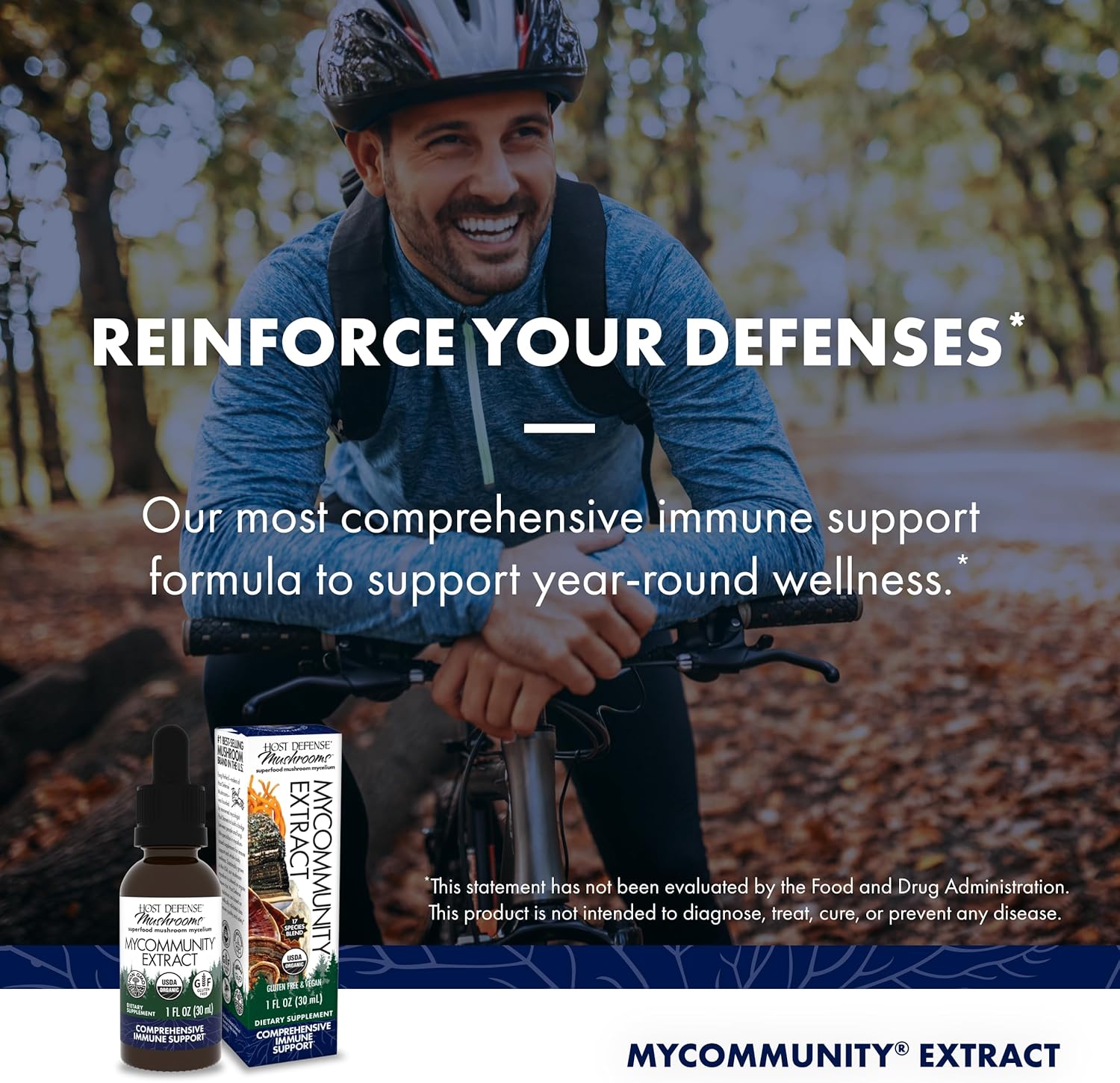 Host Defense MyCommunity Extract - Immune Support Mushroom Supplement with 17 Species Blend including Lion's Mane, Reishi, Chaga, Cordyceps, Turkey Tail - 1 fl oz