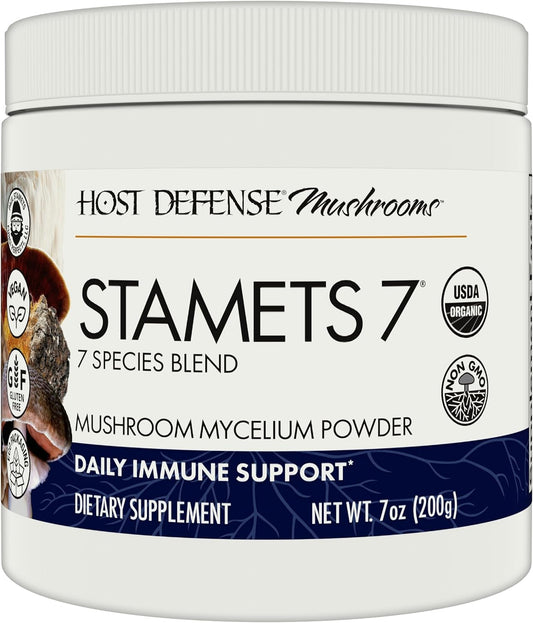 Host Defense Stamets 7 Powder 200g - Fungi Perfecti Immune Support Supplement