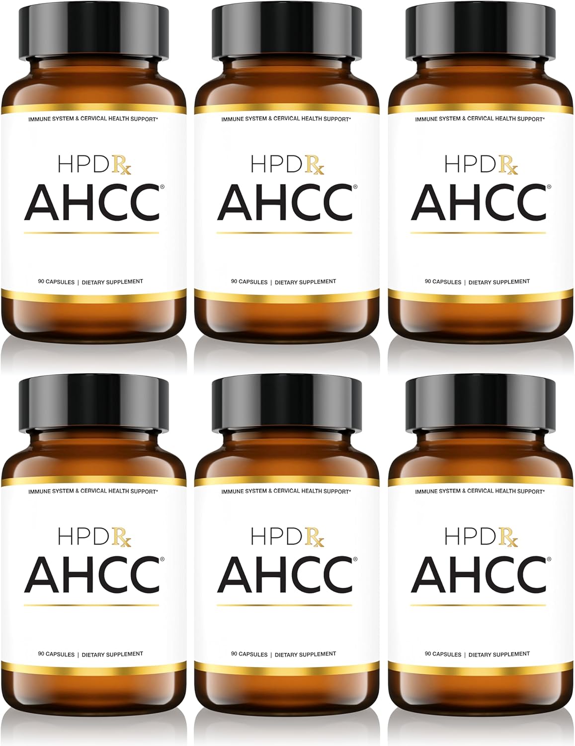 HPD Rx Premium AHCC & Shiitake Mushroom Supplement - 1100mg, Immunity Booster, Natural Killer Cell Support - 180-Day Supply, 6-Pack