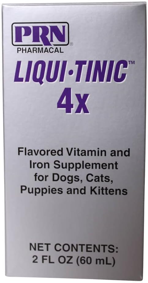 HSKLOCK Liqui-Tinic 4x Vitamin and Iron Supplement for Dogs, Cats, Puppies & Kittens - 2 oz, Multiple Flavors