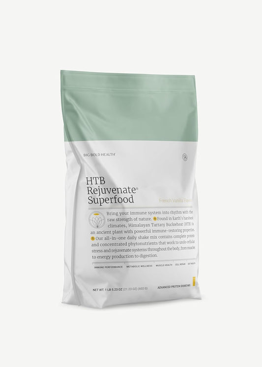 HTB Rejuvenate Superfood Protein Shake Mix - Plant-Based Immune Boosting Protein Powder, Vanilla Flavor