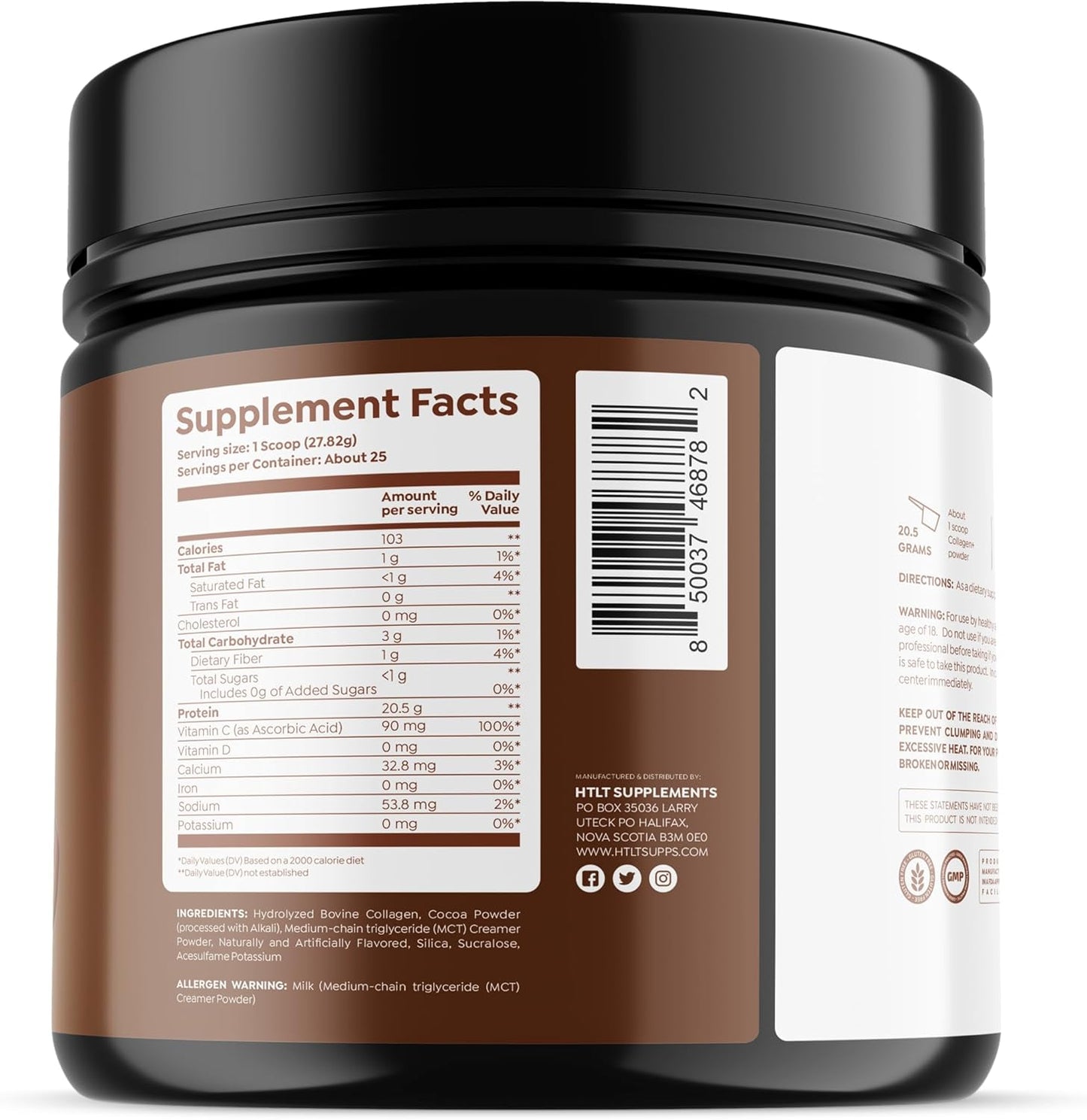 HTLT Collagen+ Protein Powder for Skin, Hair, Nails, Joints, Immune Support - 20.5g Protein, 103 Calories - Hydrolyzed Collagen Formula from HTLT