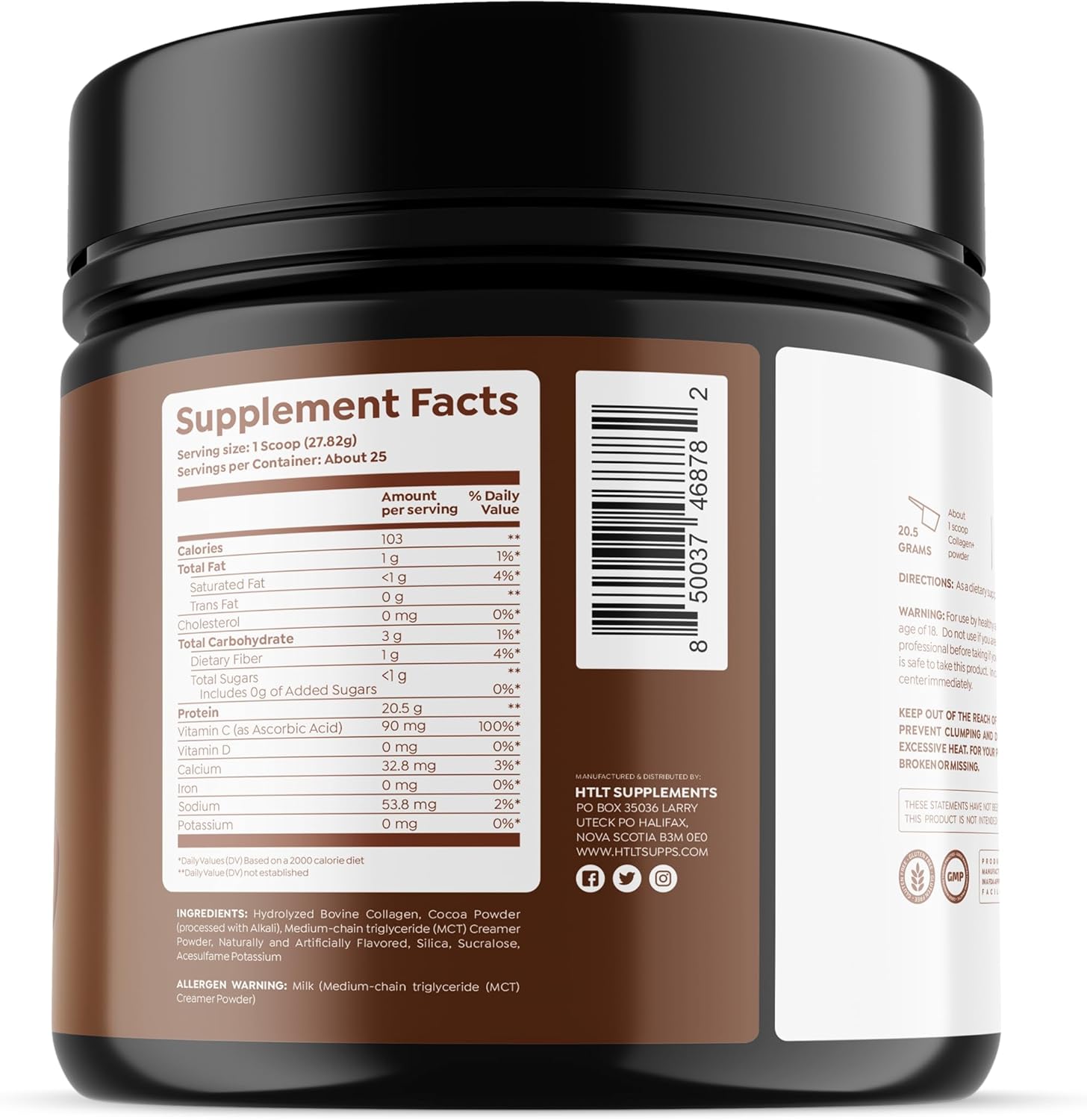 HTLT Collagen+ Protein Powder for Skin, Hair, Nails, Joints, Immune Support - 20.5g Protein, 103 Calories - Hydrolyzed Collagen Formula from HTLT