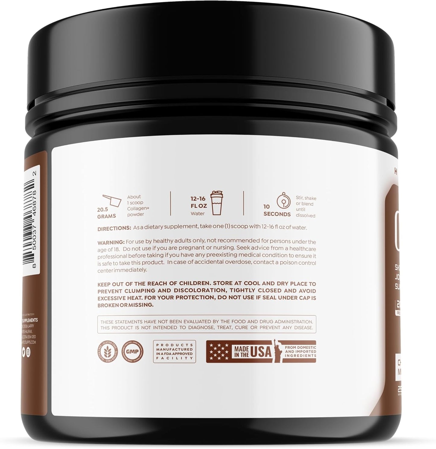 HTLT Collagen+ Protein Powder for Skin, Hair, Nails, Joints, Immune Support - 20.5g Protein, 103 Calories - Hydrolyzed Collagen Formula from HTLT