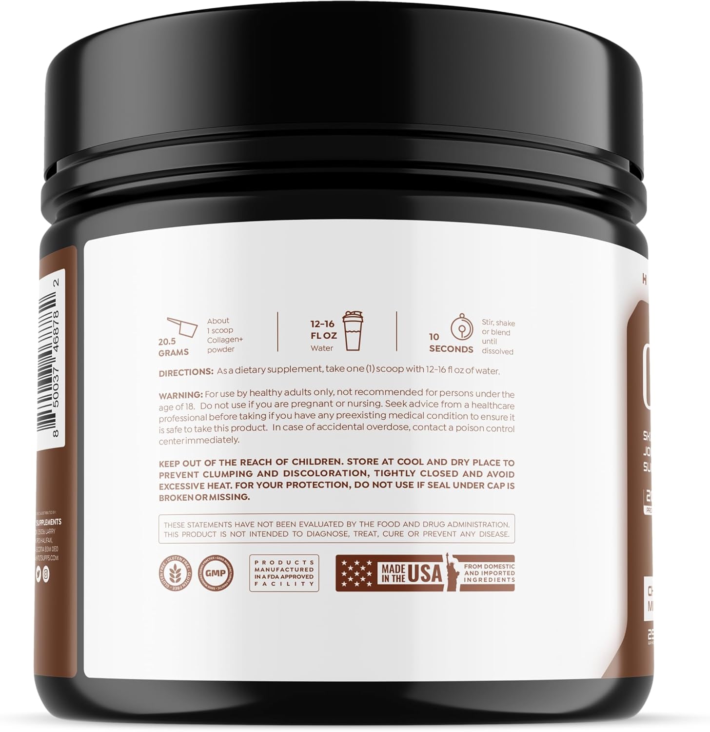 HTLT Collagen+ Protein Powder for Skin, Hair, Nails, Joints, Immune Support - 20.5g Protein, 103 Calories - Hydrolyzed Collagen Formula from HTLT