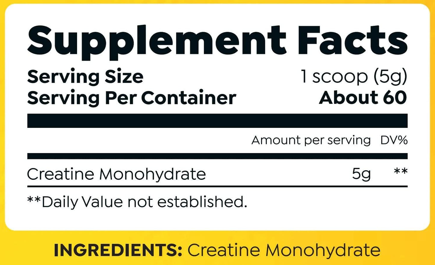 HTLT Supps Creatine Monohydrate Powder - 5g Per Serving - Unflavored Instantized - Protein Shake Mix (60 Servings)
