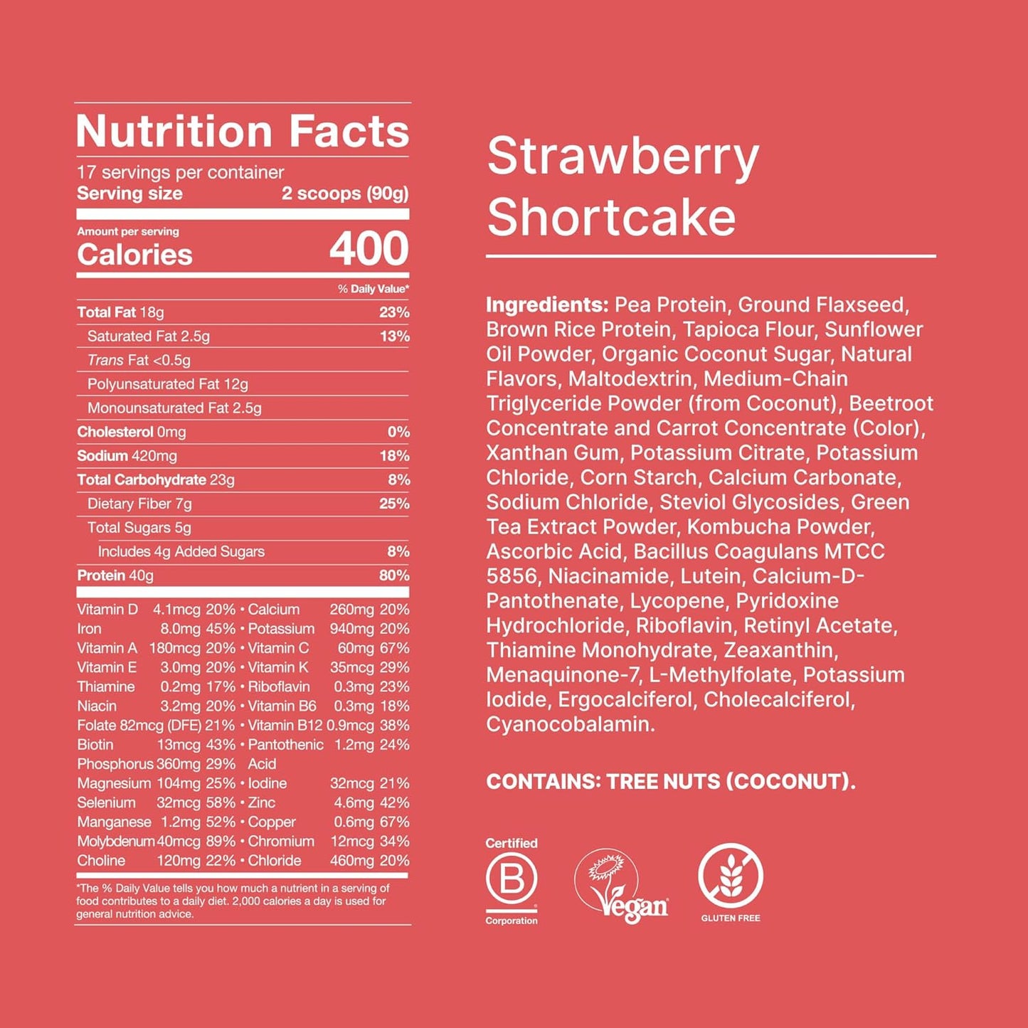 Huel Black Edition Strawberry Shortcake Vegan Protein Powder - 40g, Complete Meal with 27 Vitamins, Minerals, Gluten Free - 17 Servings