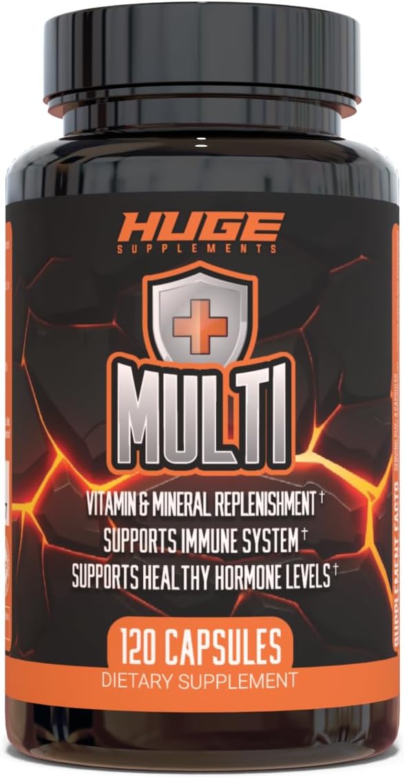 Huge Supplements Huge Multi: High-Performance Multivitamin for Men - All-in-One Formula for Athletes - Vitamin & Mineral Support - 120 Capsules