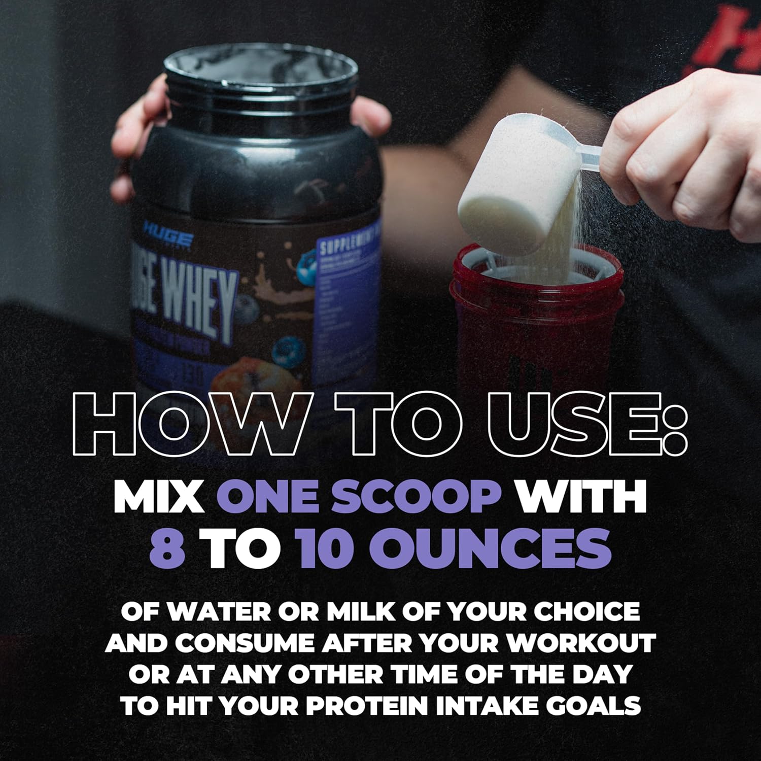 Huge Supplements Huge Whey Protein Powder, Blueberry Muffin Flavor, 30 Servings, 25g Protein, 12g EAAs, Muscle Growth & Recovery Support