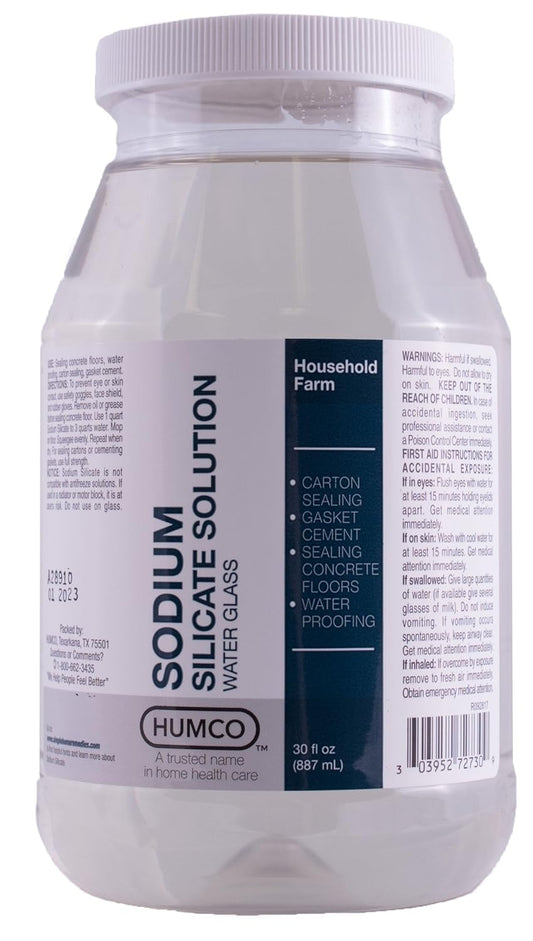Humco 272730001 Sodium Silicate Solution 30 oz, Cylinder Shape