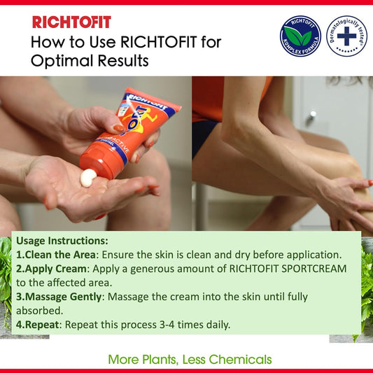 Hungarian-Made RICHTOFIT Rapid Active Sports Gel for Athletes - Fast Muscle Relief Pre & Post Workout, Herbal Infused, Quick Absorption Formula