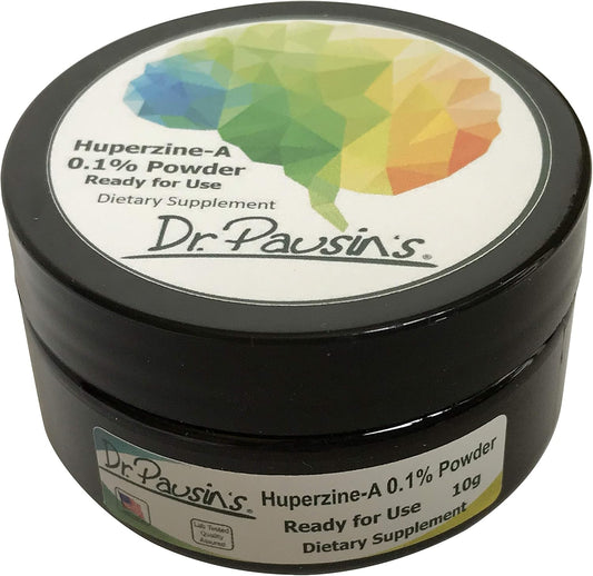Huperzine-A 0.1% Powder Supplement | Huperzia Serrata Extract | Nootropic Agent | Non-GMO, Gluten Free | USA Made - Third Party Tested | 10g