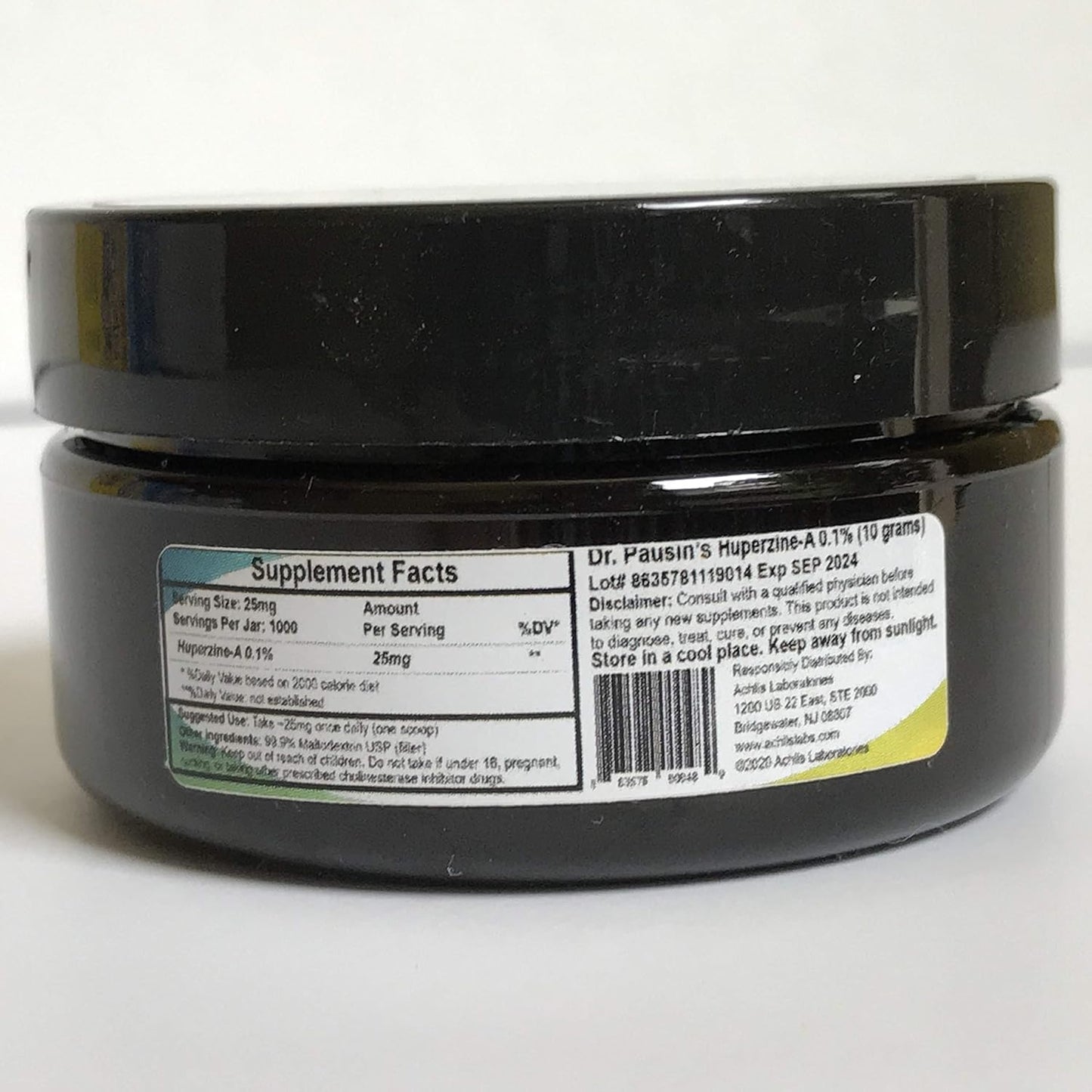 Huperzine-A 0.1% Powder Supplement | Huperzia Serrata Extract | Nootropic Agent | Non-GMO, Gluten Free | USA Made - Third Party Tested | 10g